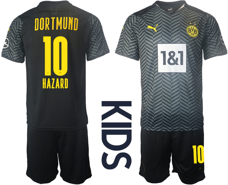 Cheap Youth 2021-2022 Club Borussia Dortmund away black 10 Soccer Jersey
